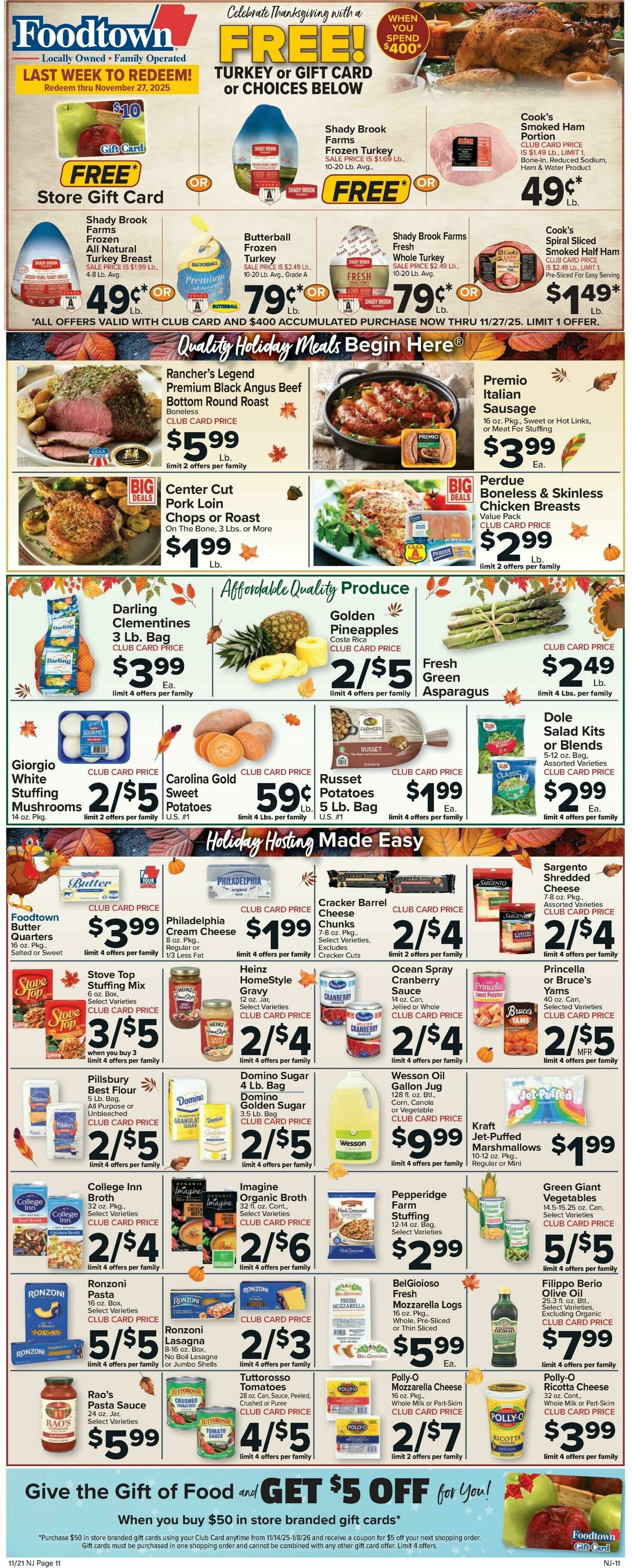 Food Town Weekly Ad from November 21