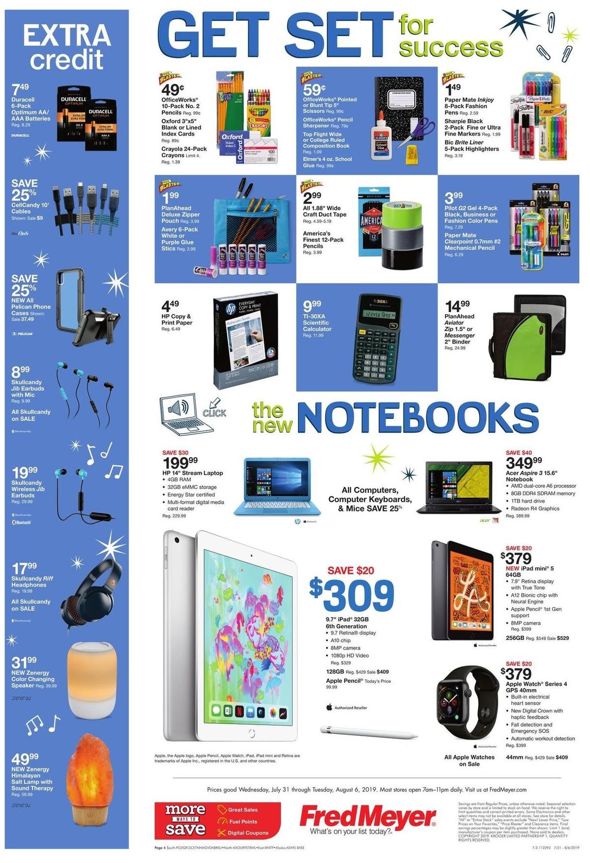 Fred Meyer Back to School Weekly Ad from July 31
