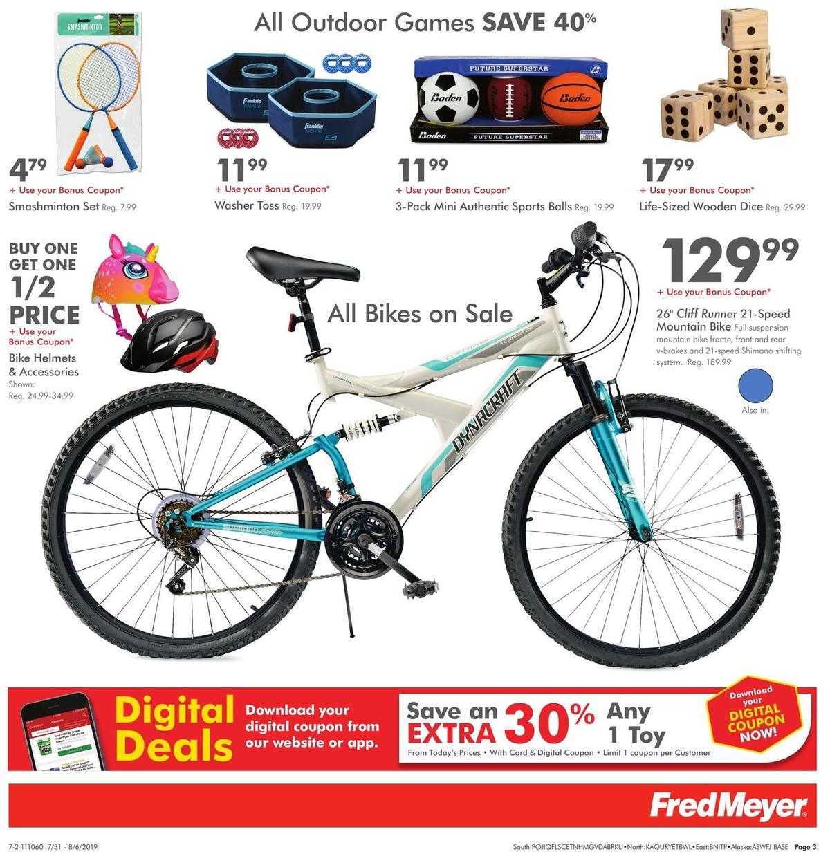 Fred Meyer General Merchandise Weekly Ad from July 31