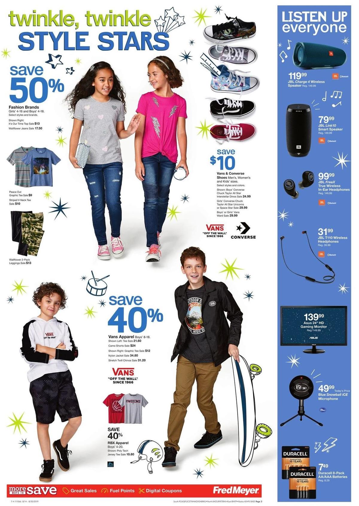 Fred Meyer Back to School Weekly Ad from August 14