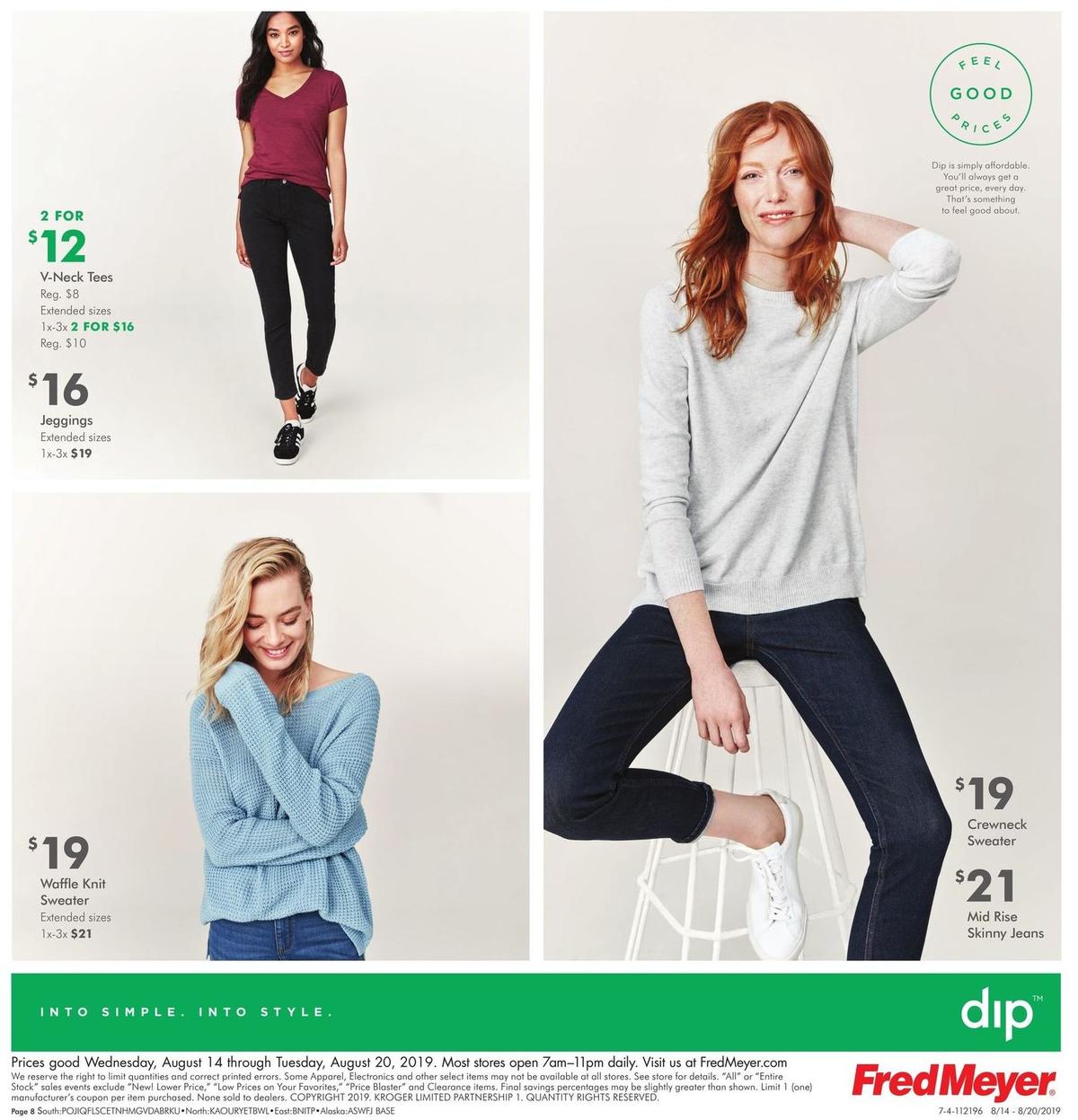 Fred Meyer Dip Apparel Weekly Ad from August 14