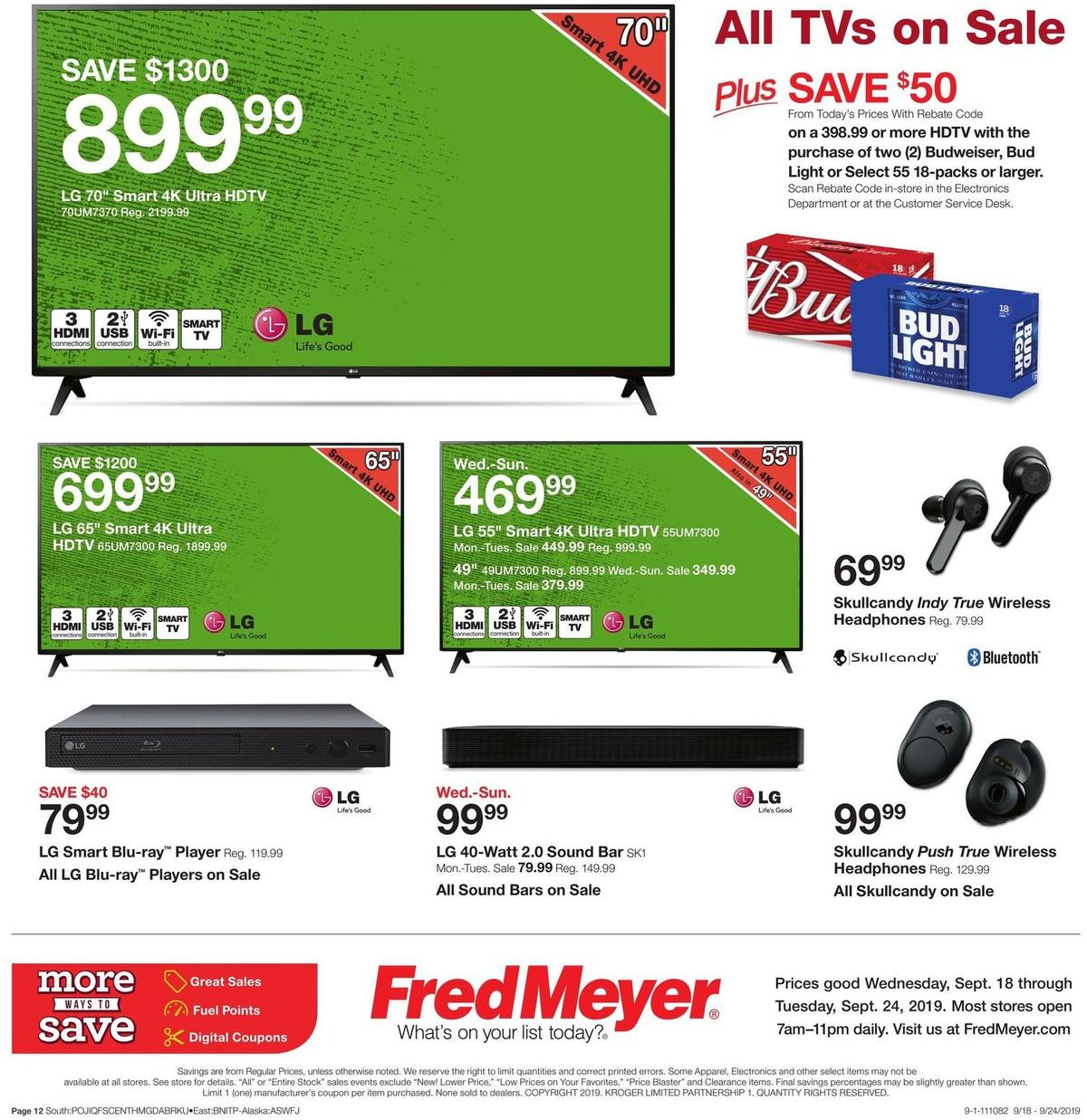 Fred Meyer General Merchandise Weekly Ad from September 18