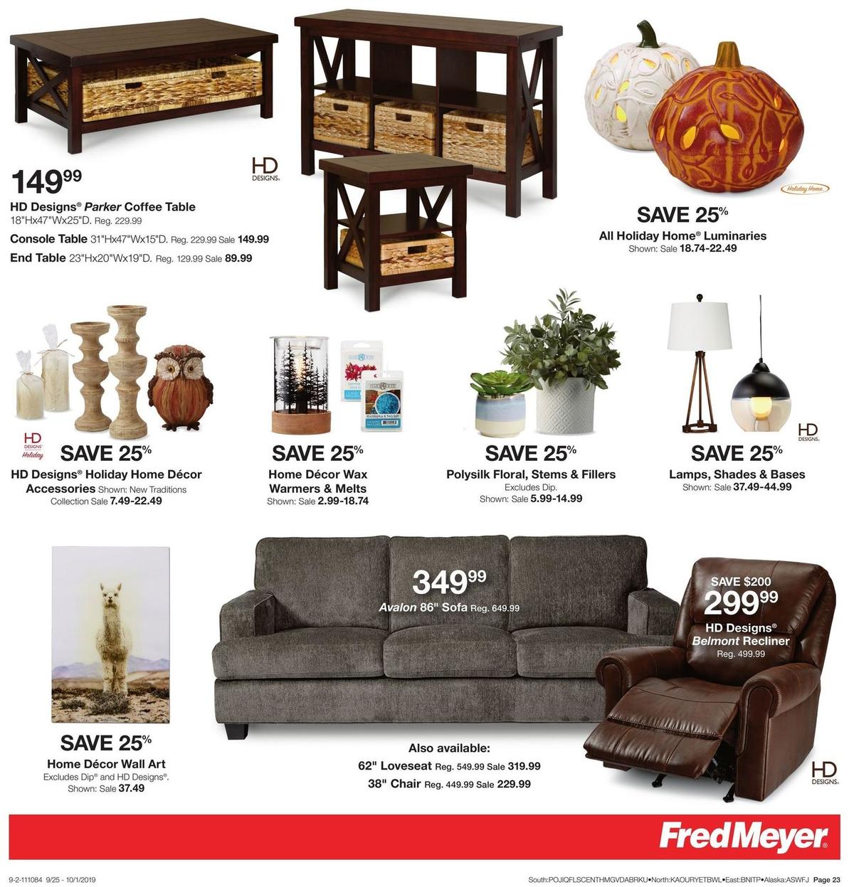 Fred Meyer General Merchandise Weekly Ad from September 25