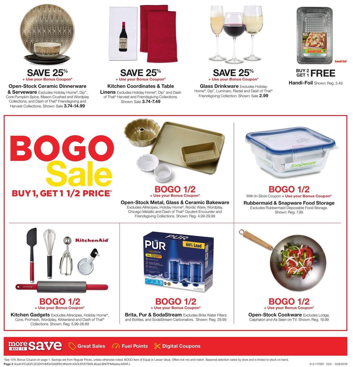 Fred Meyer General Merchandise Weekly Ad from October 2