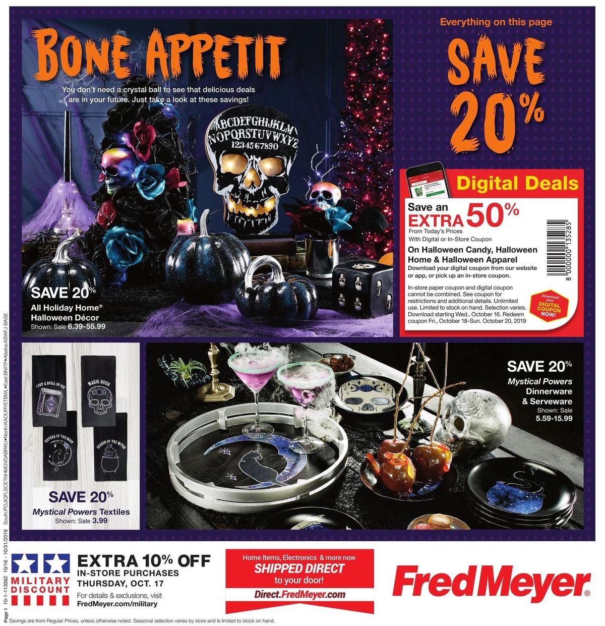 Fred Meyer Halloween Merchandise Weekly Ad from October 16
