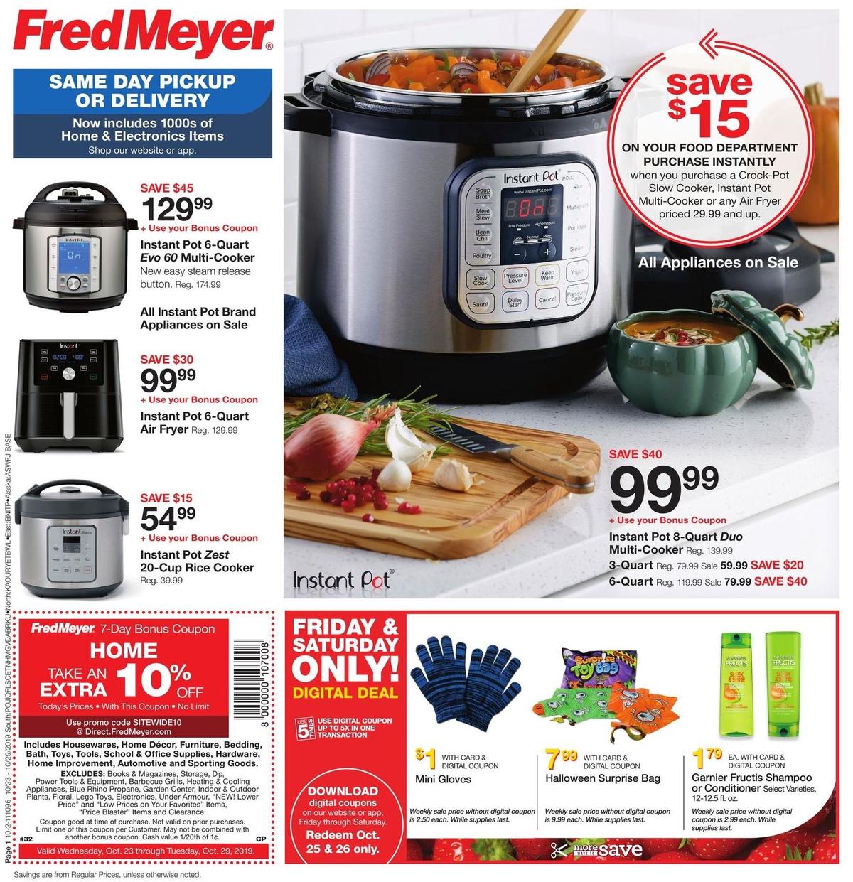 Fred Meyer General Merchandise Weekly Ad from October 23