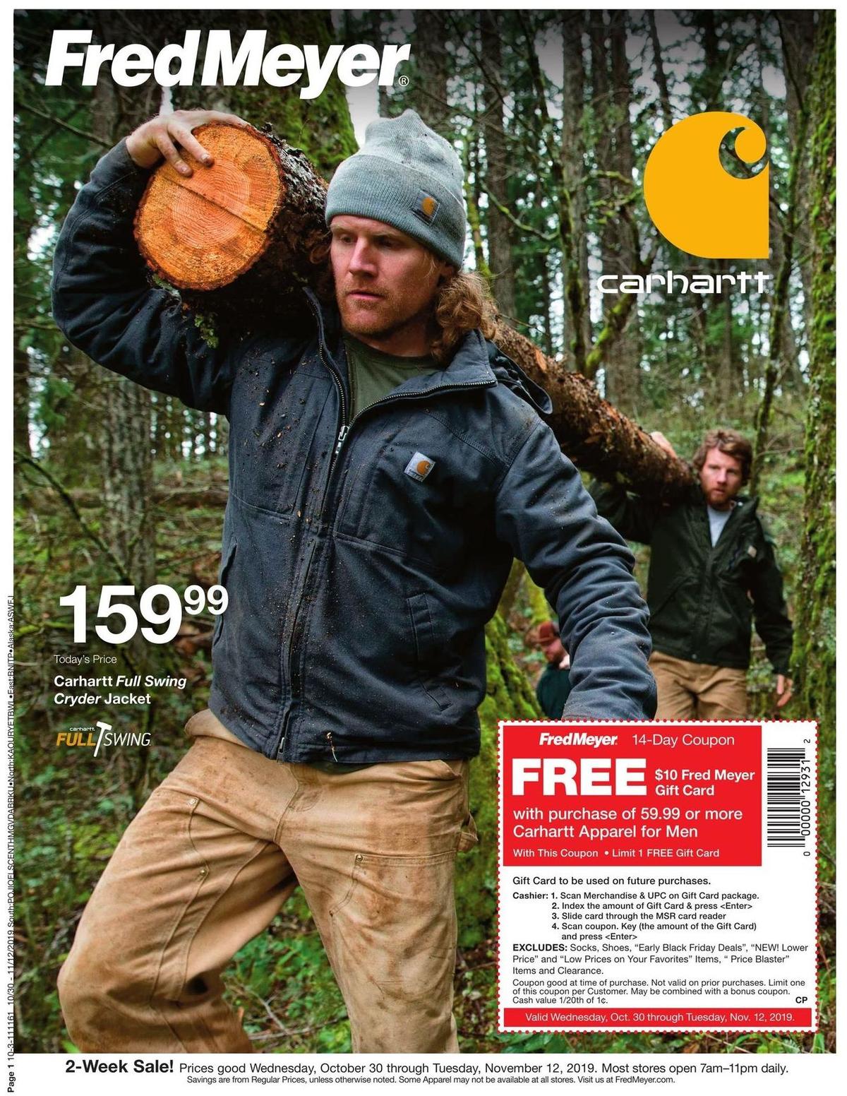 Fred Meyer Workwear Weekly Ad from October 30