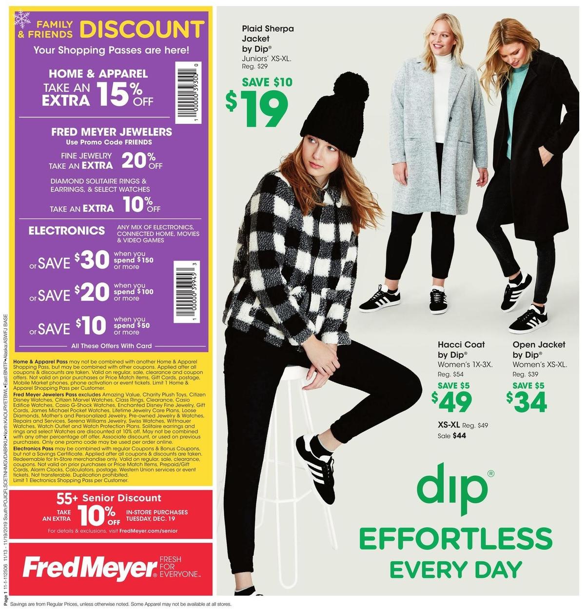 Fred Meyer Dip Apparel Weekly Ad from November 13
