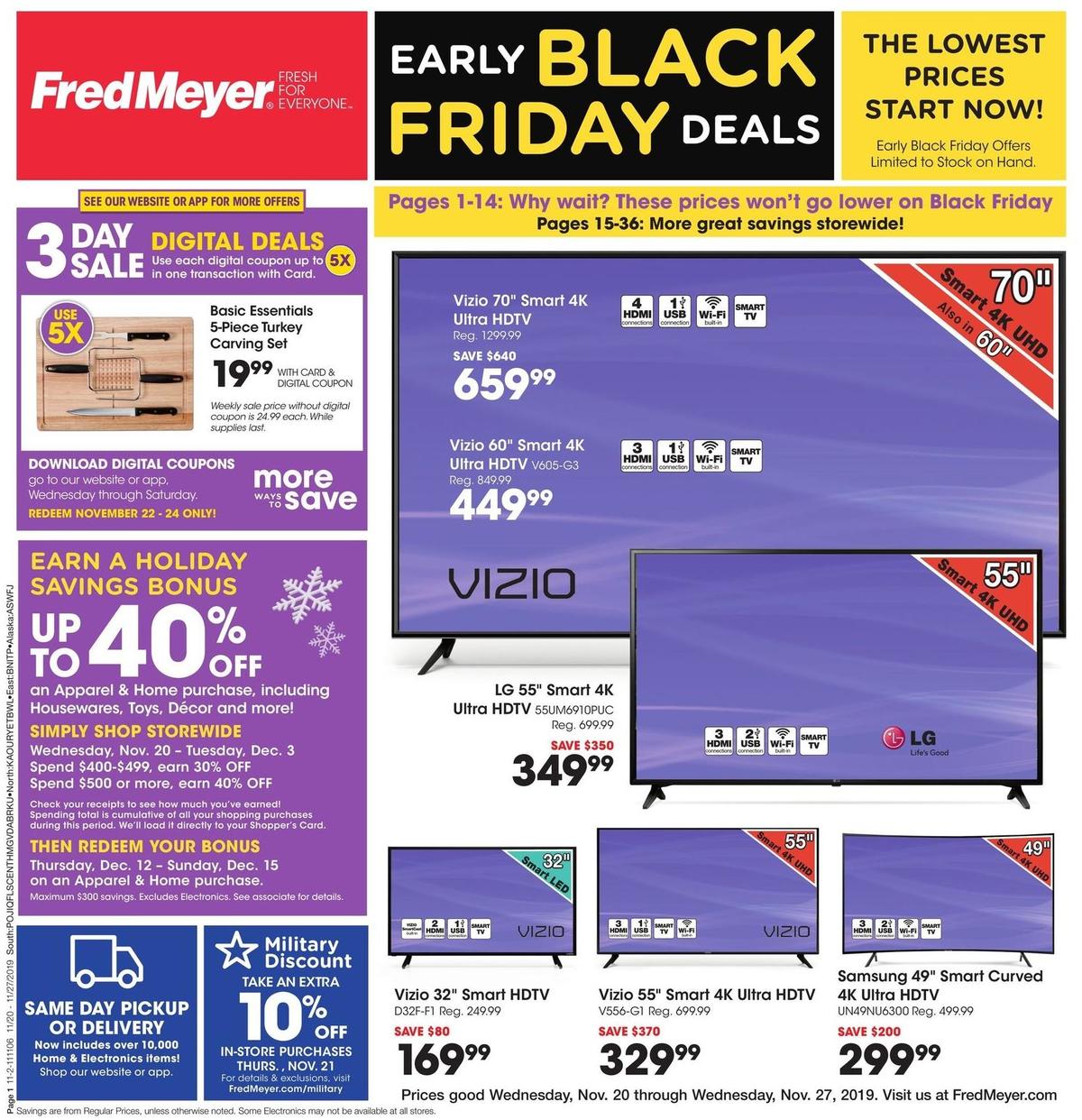 Fred Meyer General Merchandise Weekly Ad from November 20