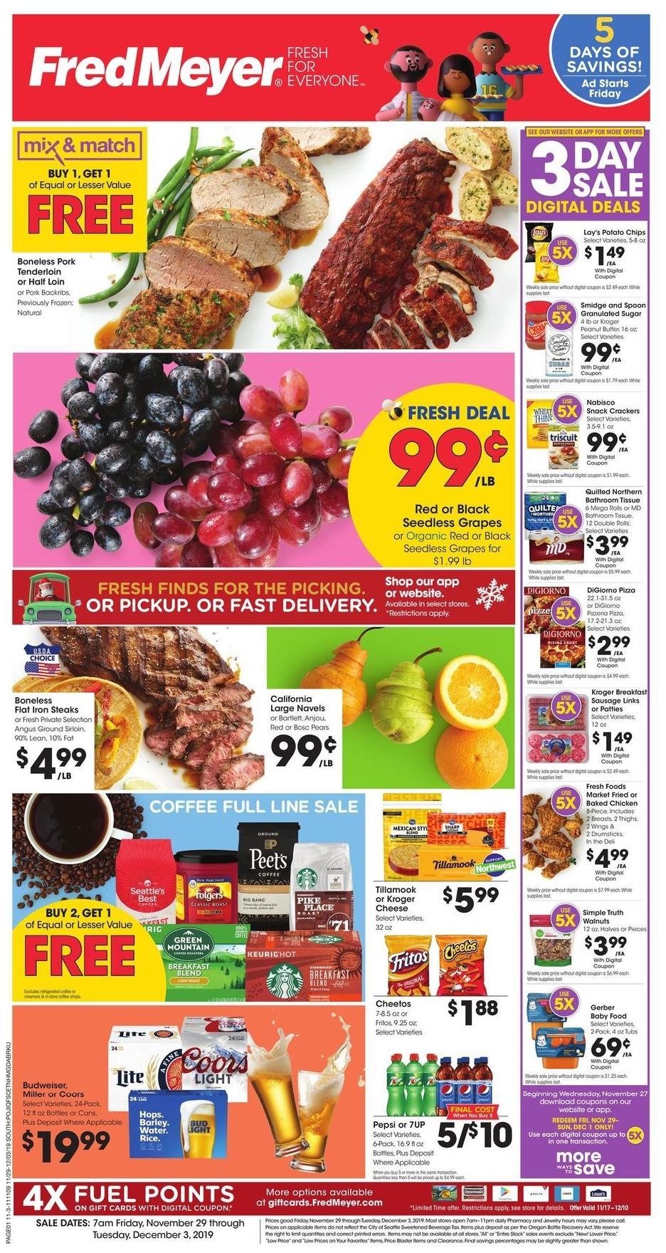 Fred Meyer Weekly Ad from November 29