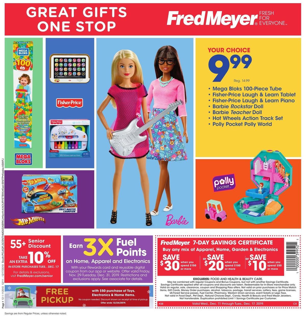 Fred Meyer Toy Book Weekly Ad from December 11