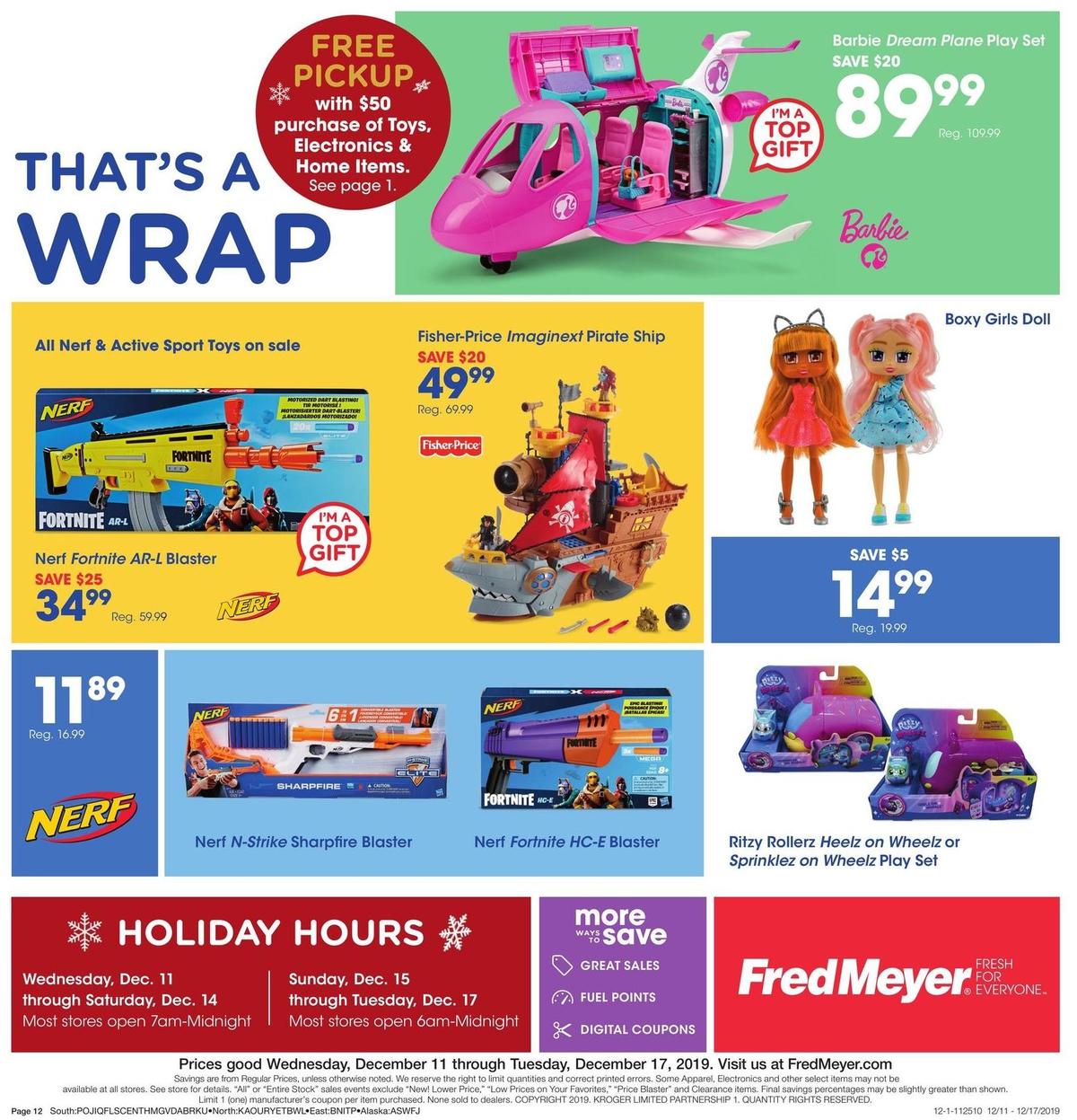 Fred Meyer Toy Book Weekly Ad from December 11