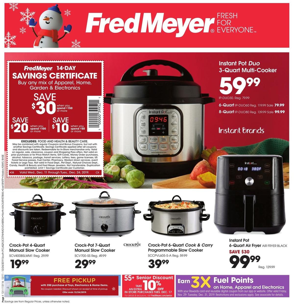 Fred Meyer Home and Gift Ideas Weekly Ad from December 11