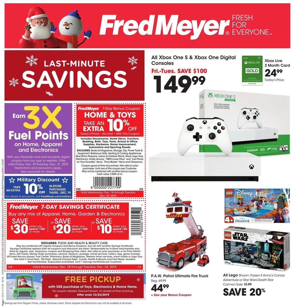 Fred Meyer General Merchandise Weekly Ad from December 18