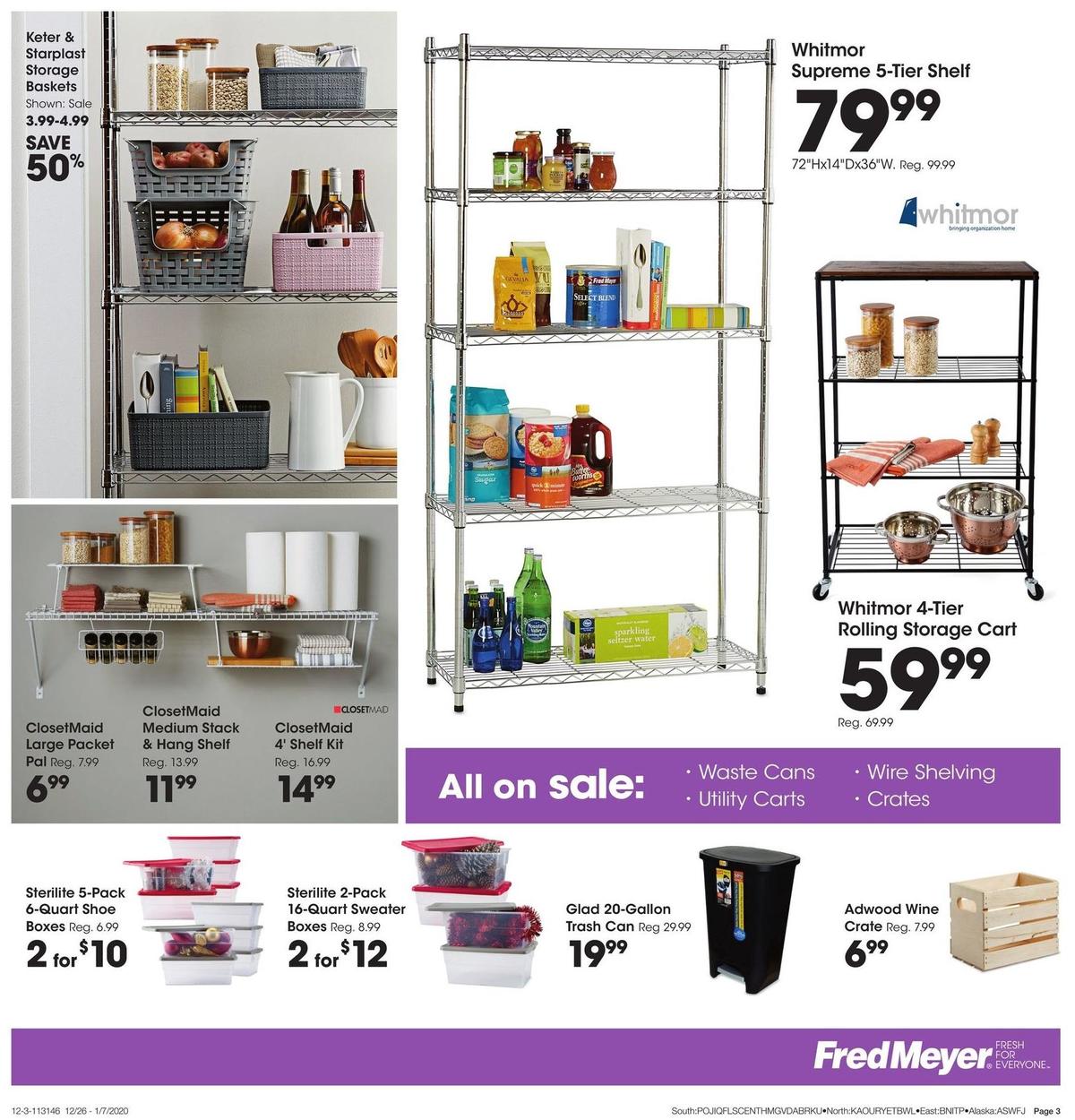 Fred Meyer Smart Storage Solutions Weekly Ad from December 26