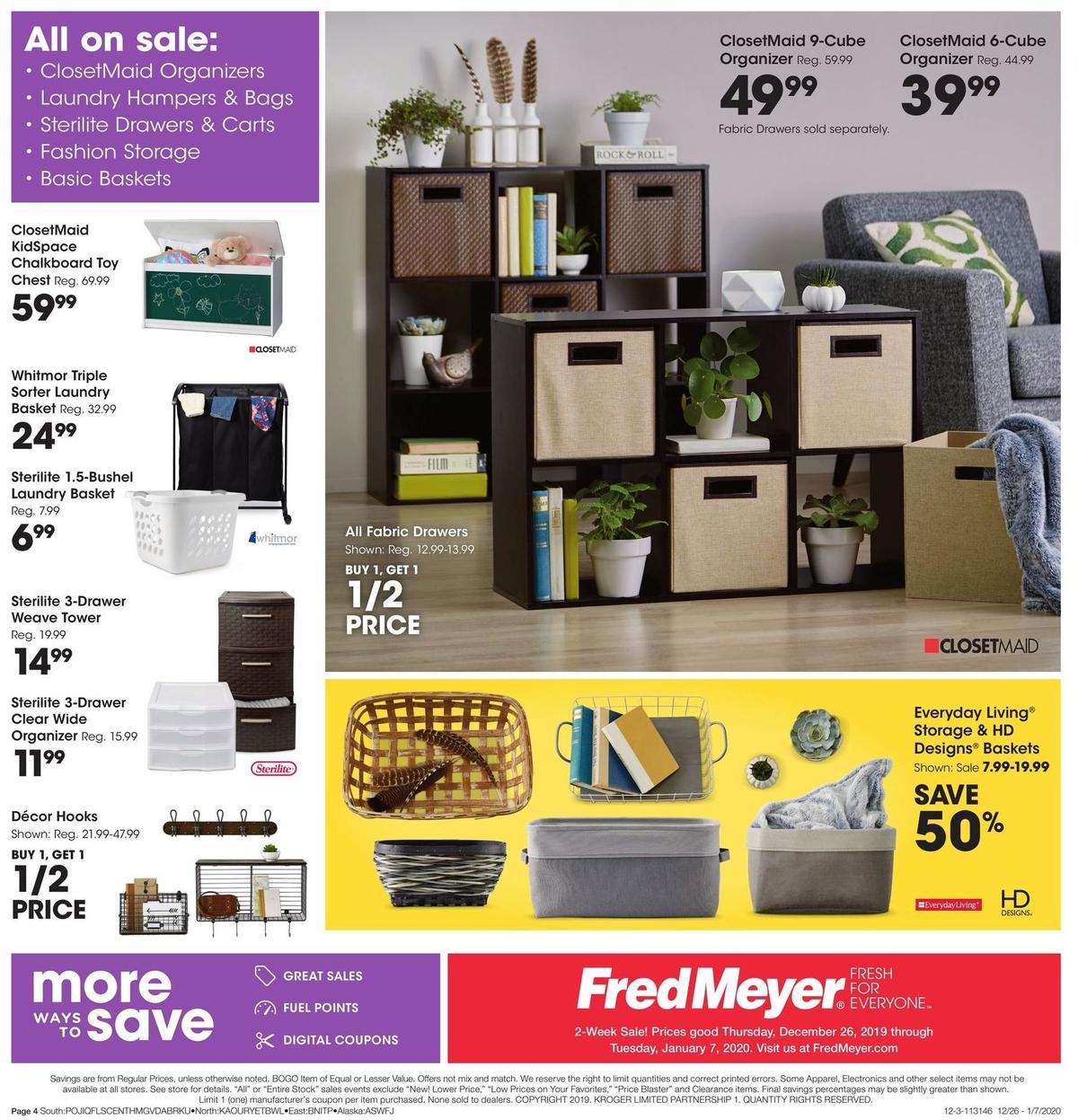 Fred Meyer Smart Storage Solutions Weekly Ad from December 26