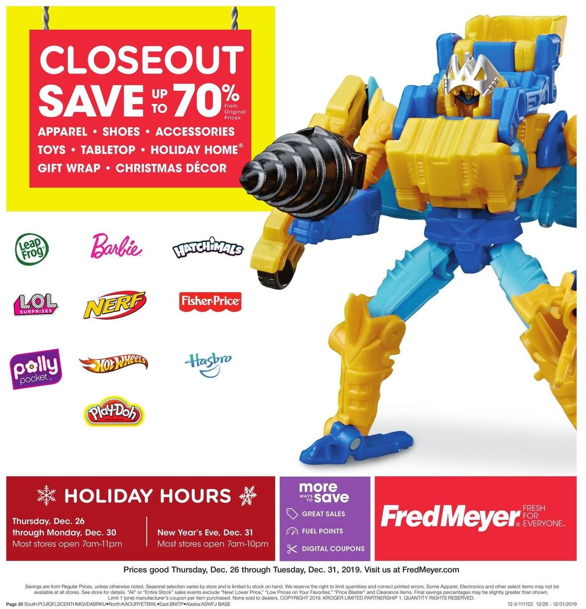 Fred Meyer General Merchandise Weekly Ad from December 26