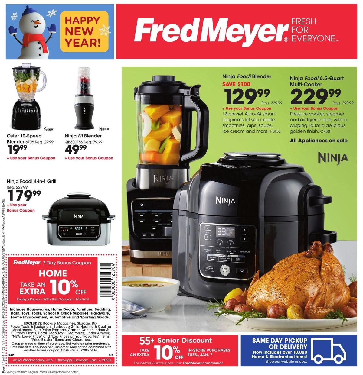 Fred Meyer General Merchandise Weekly Ad from January 1