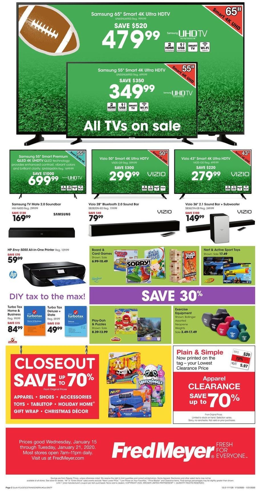 Fred Meyer General Merchandise Weekly Ad from January 15