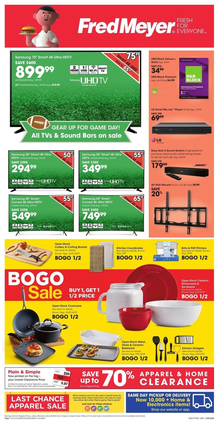 Fred Meyer General Merchandise Weekly Ad from January 22