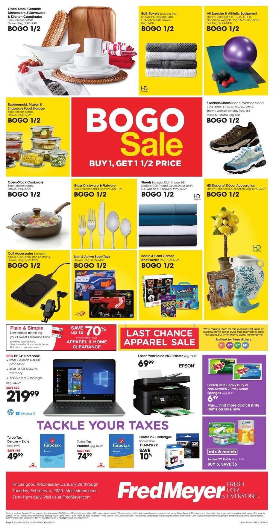 Fred Meyer General Merchandise Weekly Ad from January 29