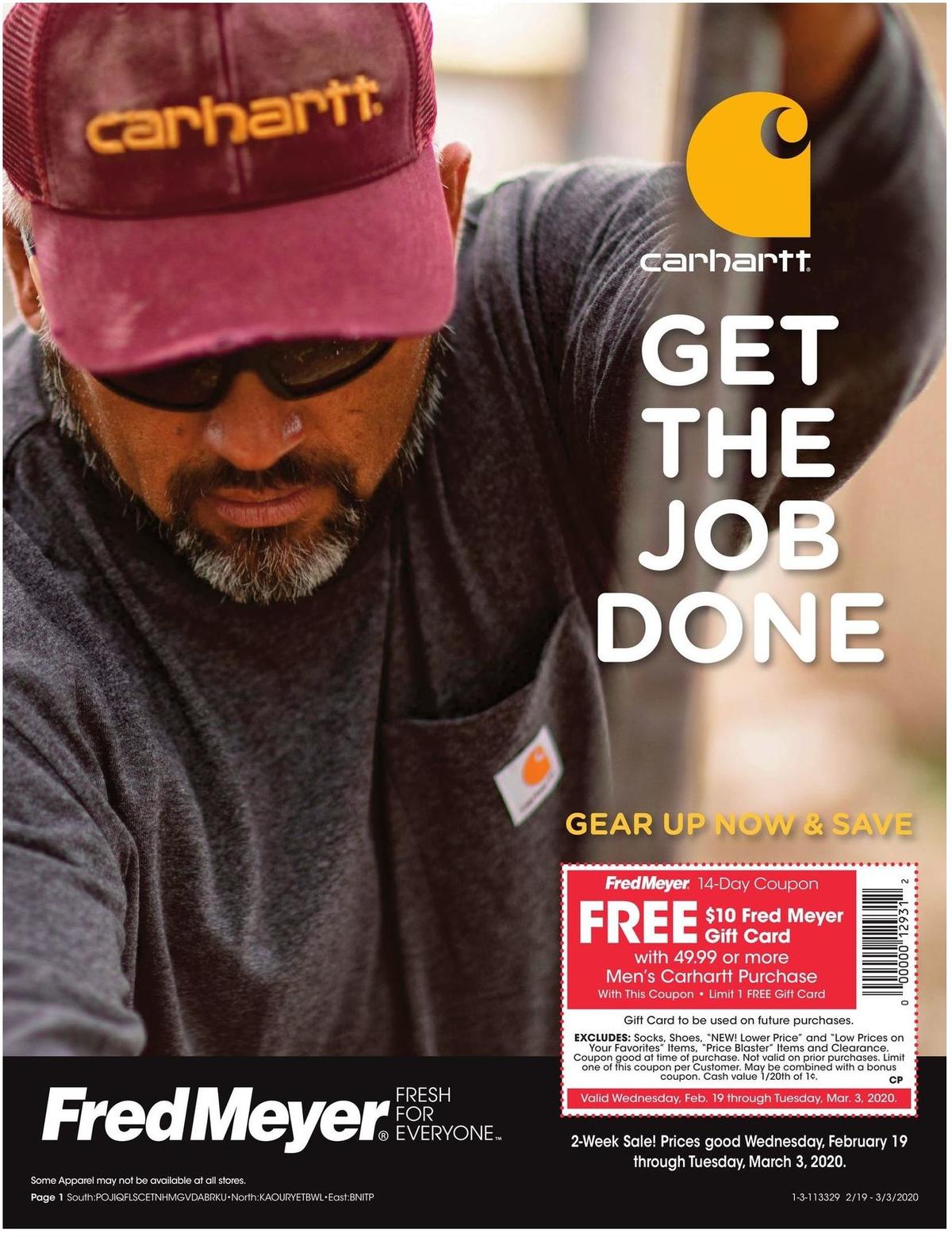 Fred Meyer Carhartt Weekly Ad from February 19