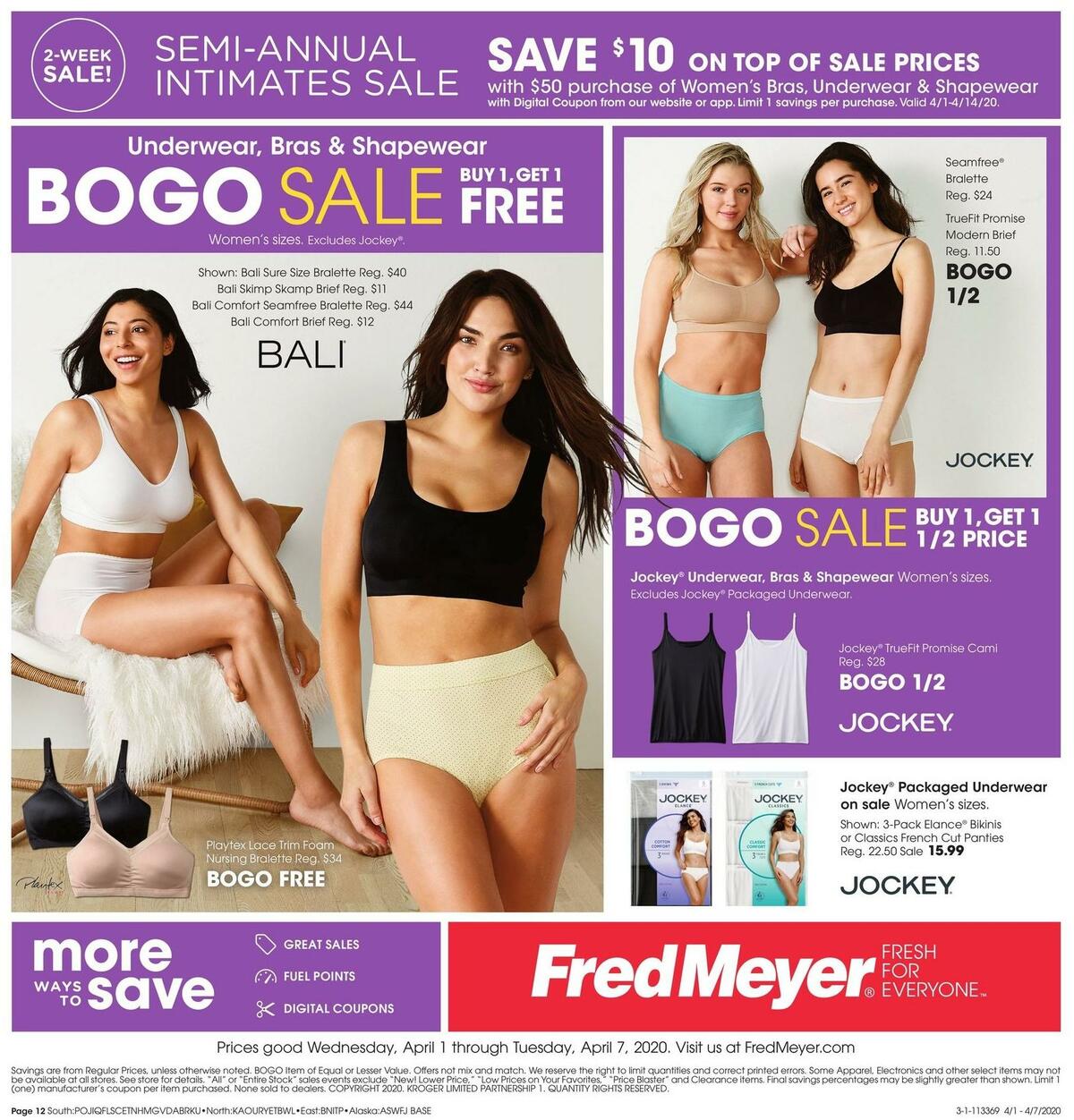 Fred Meyer Apparel Weekly Ad from April 1