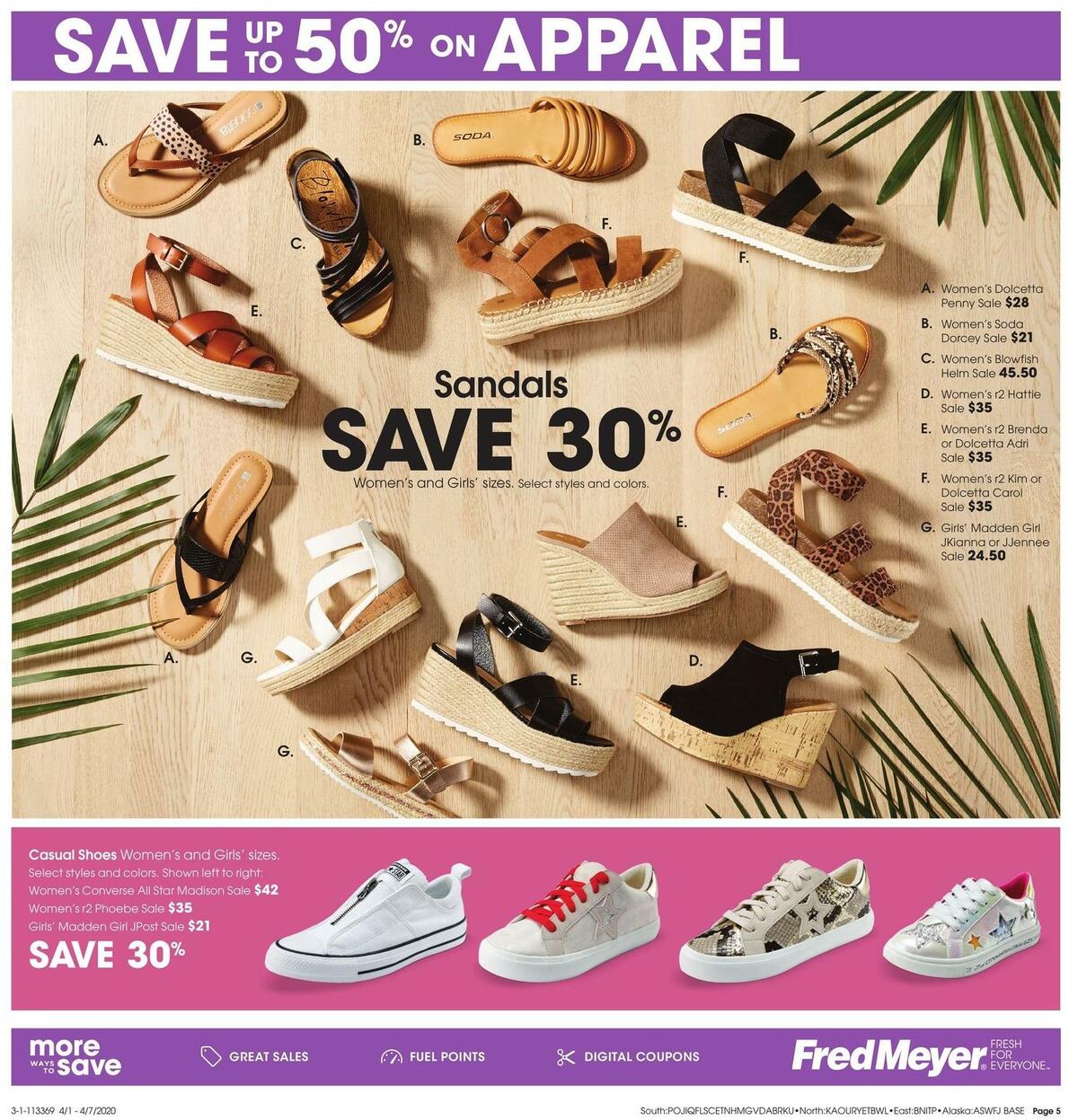 Fred Meyer Apparel Weekly Ad from April 1