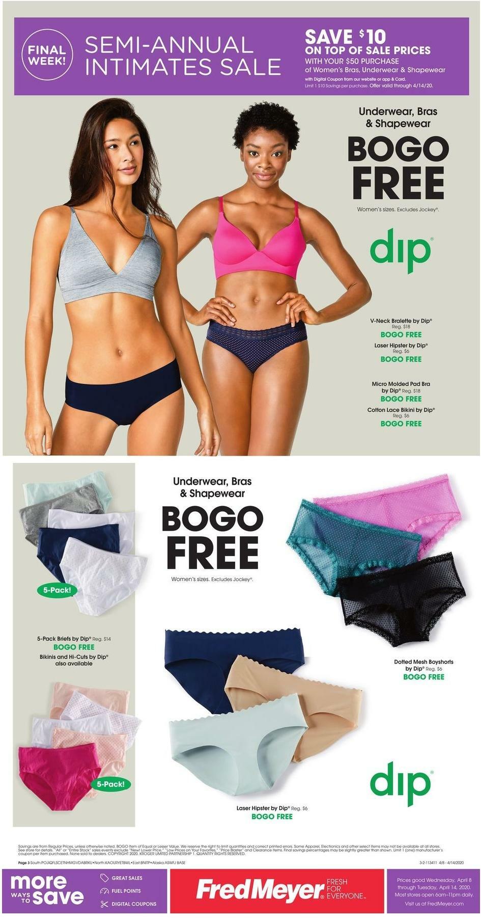 Fred Meyer Intimates Weekly Ad from April 8