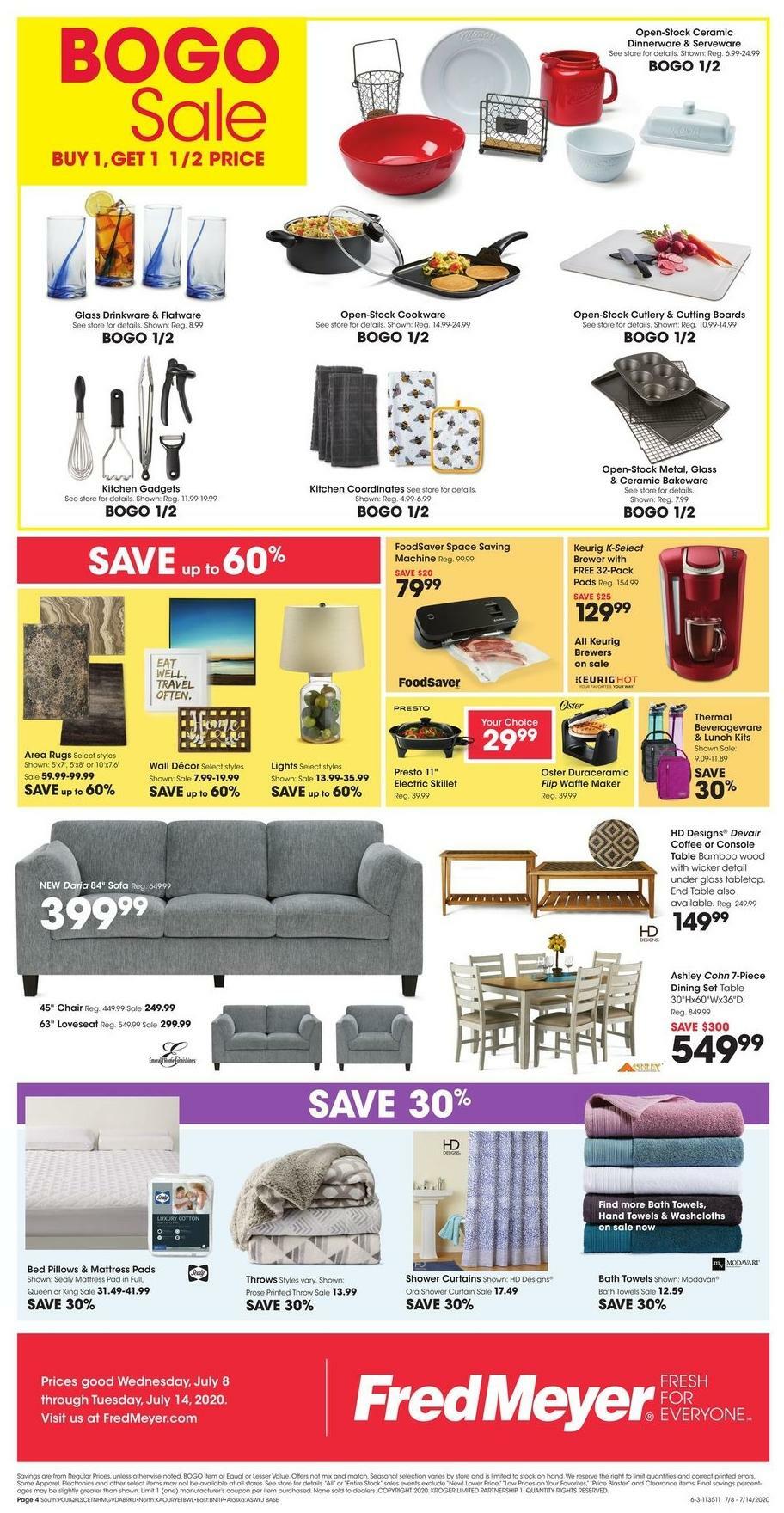 Fred Meyer General Merchandise Weekly Ad from July 8