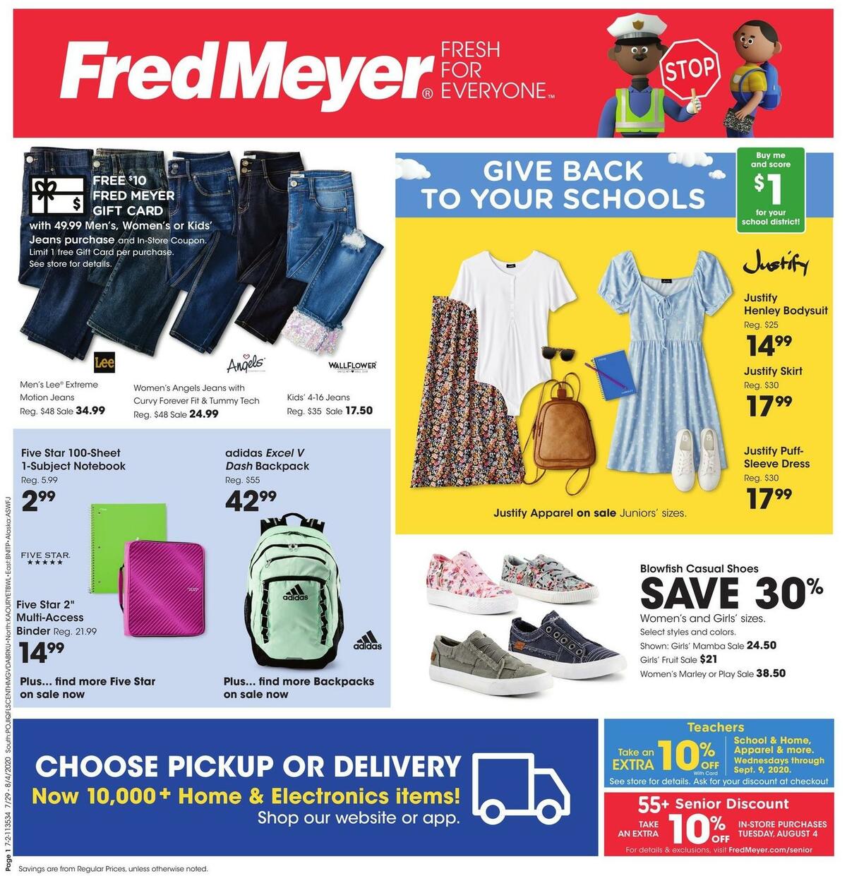 Fred Meyer General Merchandise Weekly Ad from July 29