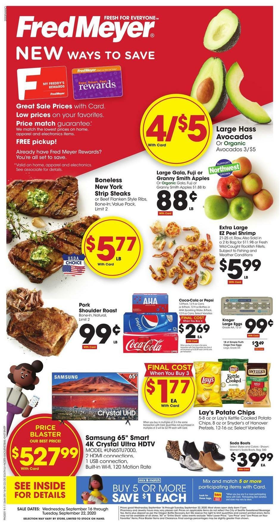 Fred Meyer Weekly Ad from September 16