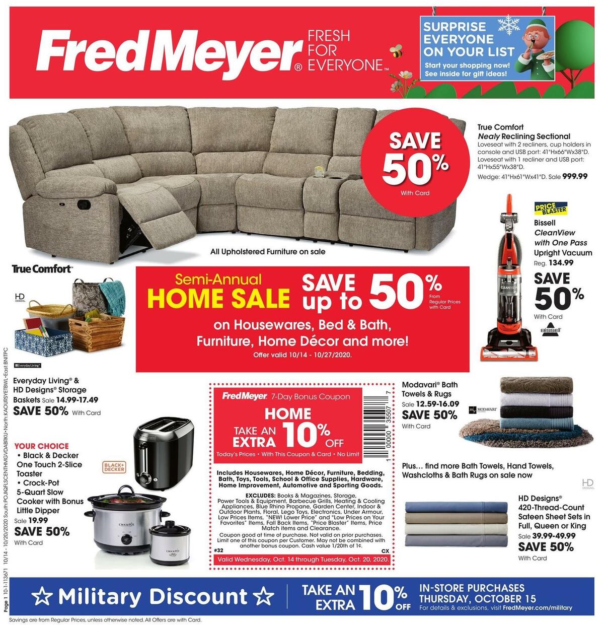 Fred Meyer General Merchandise Weekly Ad from October 14