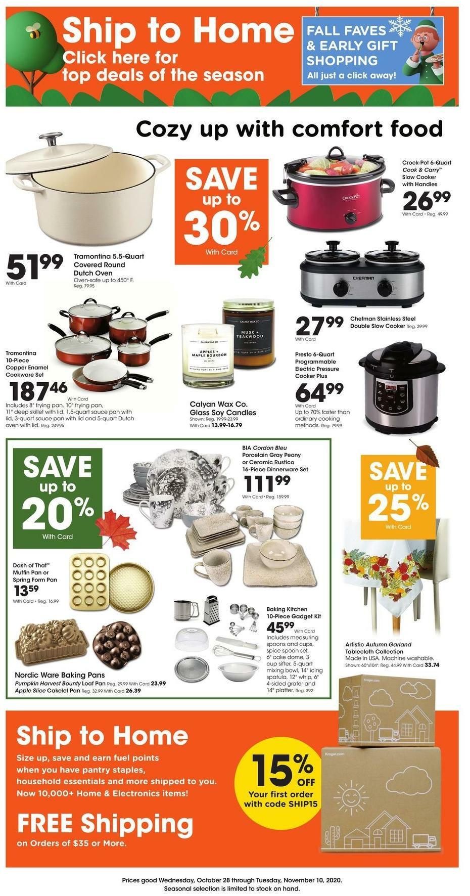 Fred Meyer Ship to Home Weekly Ad from October 28