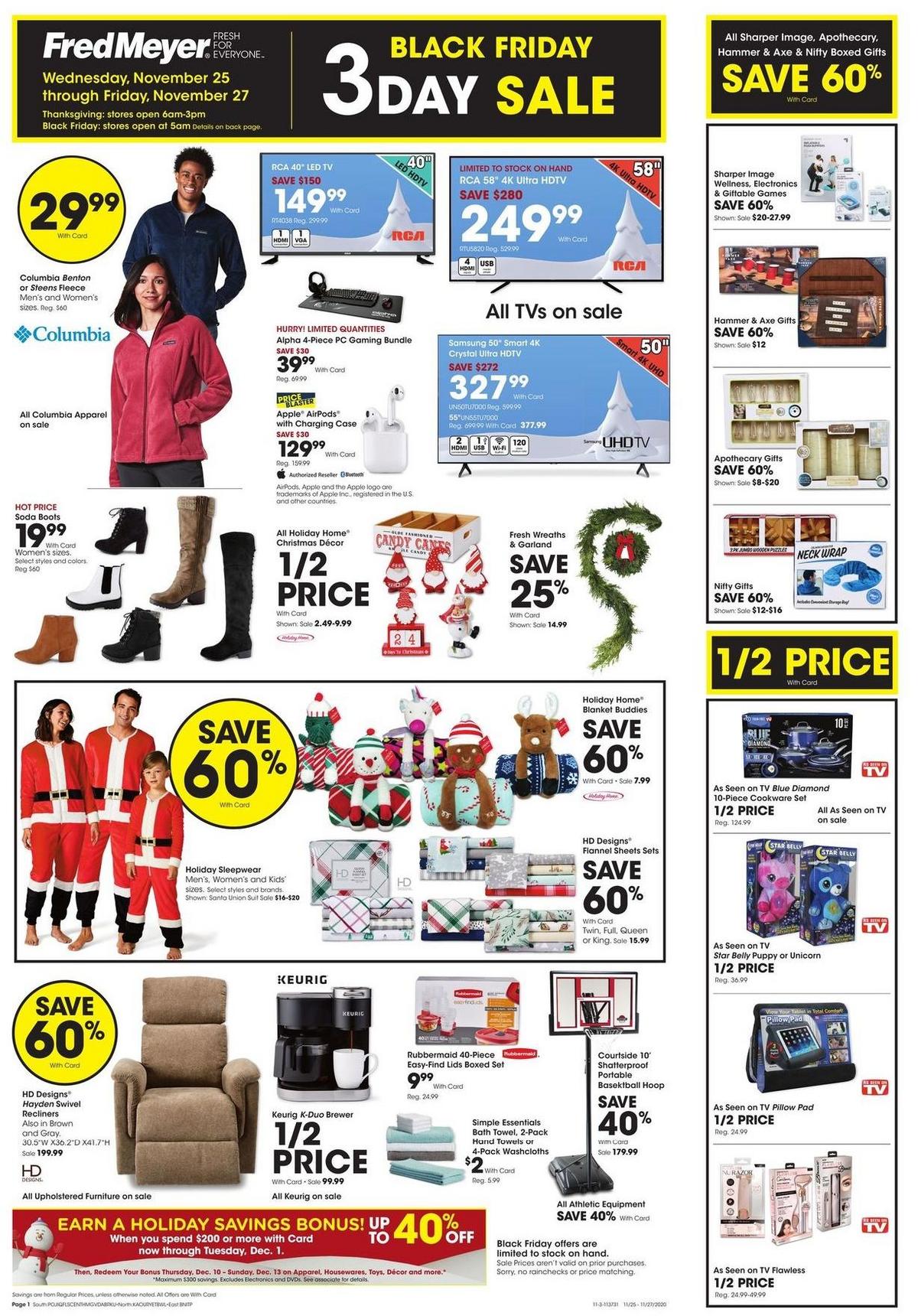 Fred Meyer 3-Day Sale Weekly Ad from November 25