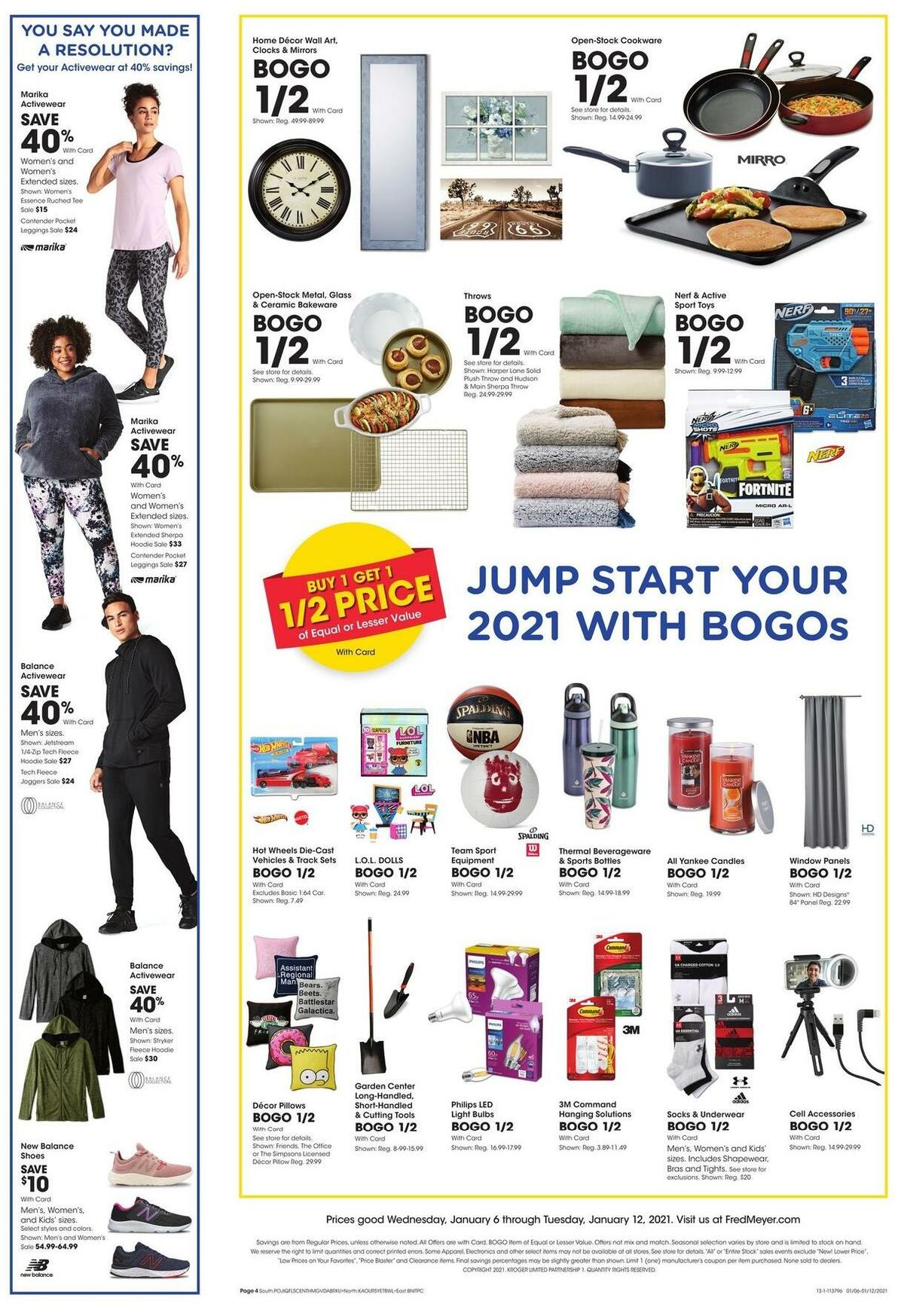 Fred Meyer General Merchandise Weekly Ad from January 6