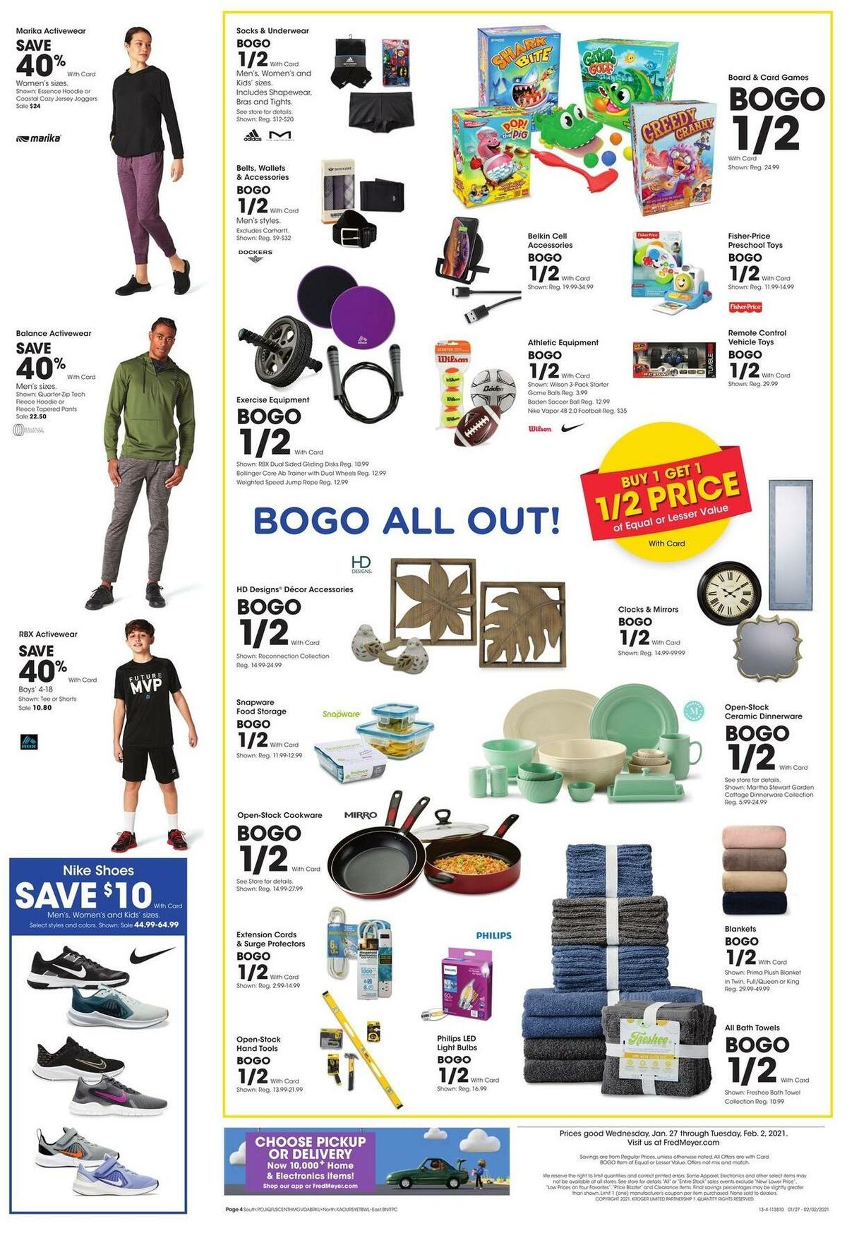 Fred Meyer General Merchandise Weekly Ad from January 27