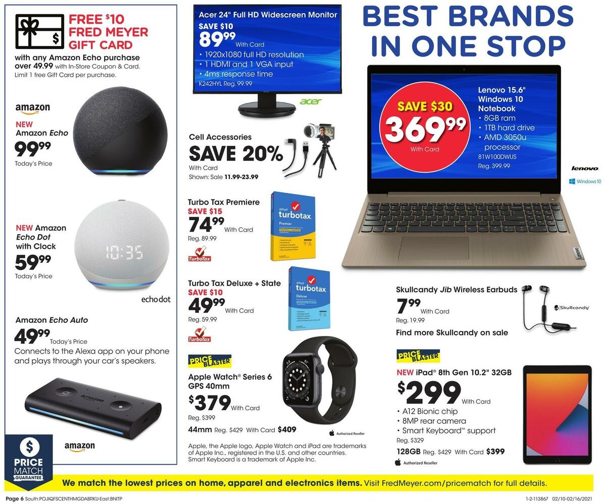 Fred Meyer General Merchandise Weekly Ad from February 10