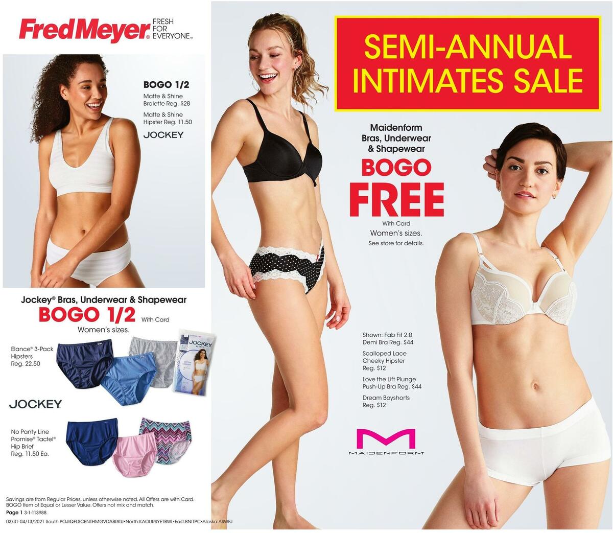 Fred Meyer Intimates Sale Weekly Ad from March 31