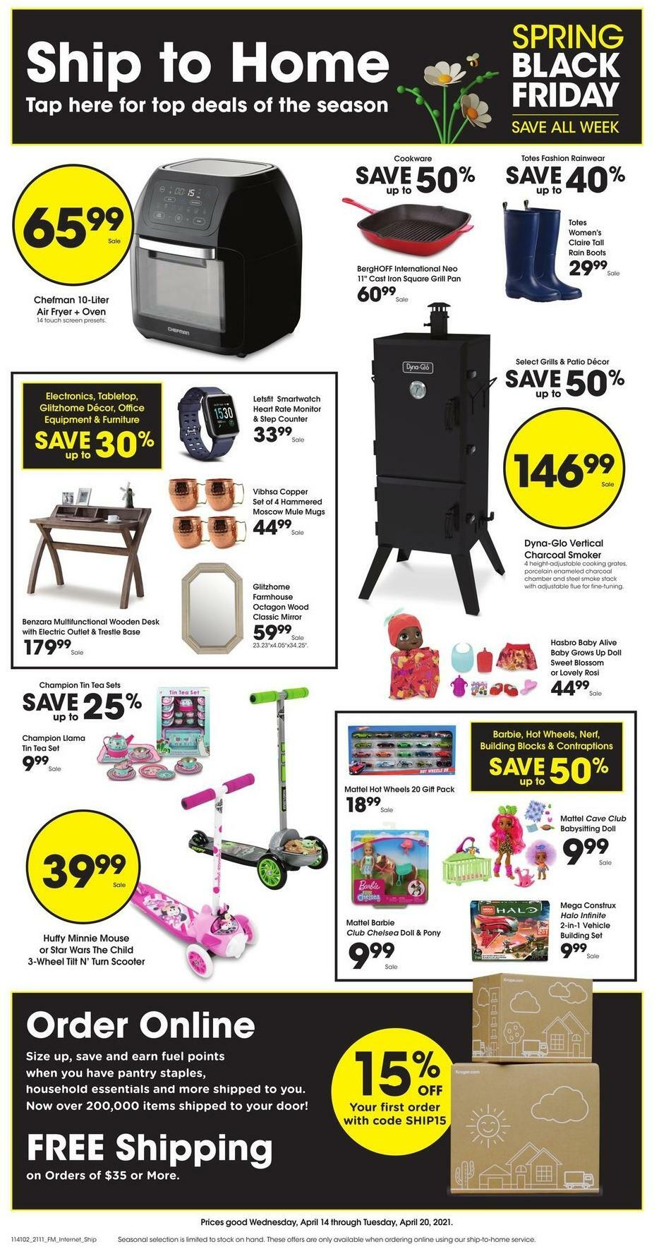 Fred Meyer Ship to Home Weekly Ad from April 14