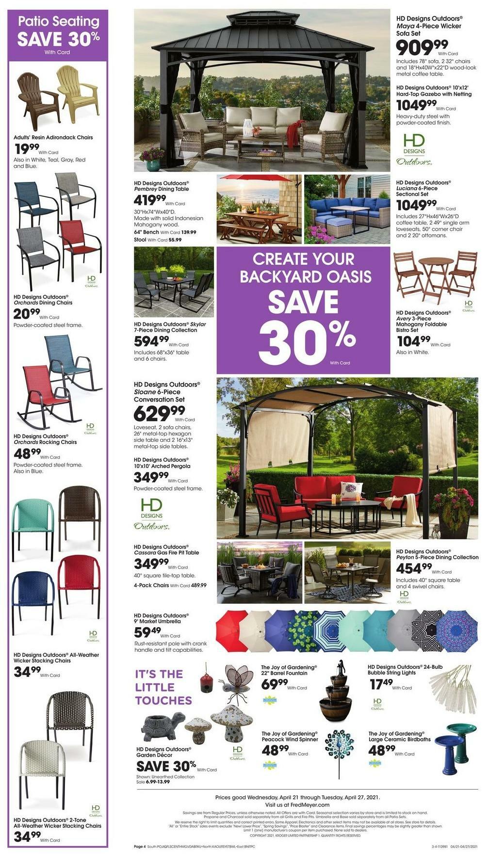 Fred Meyer Garden Weekly Ad from April 21