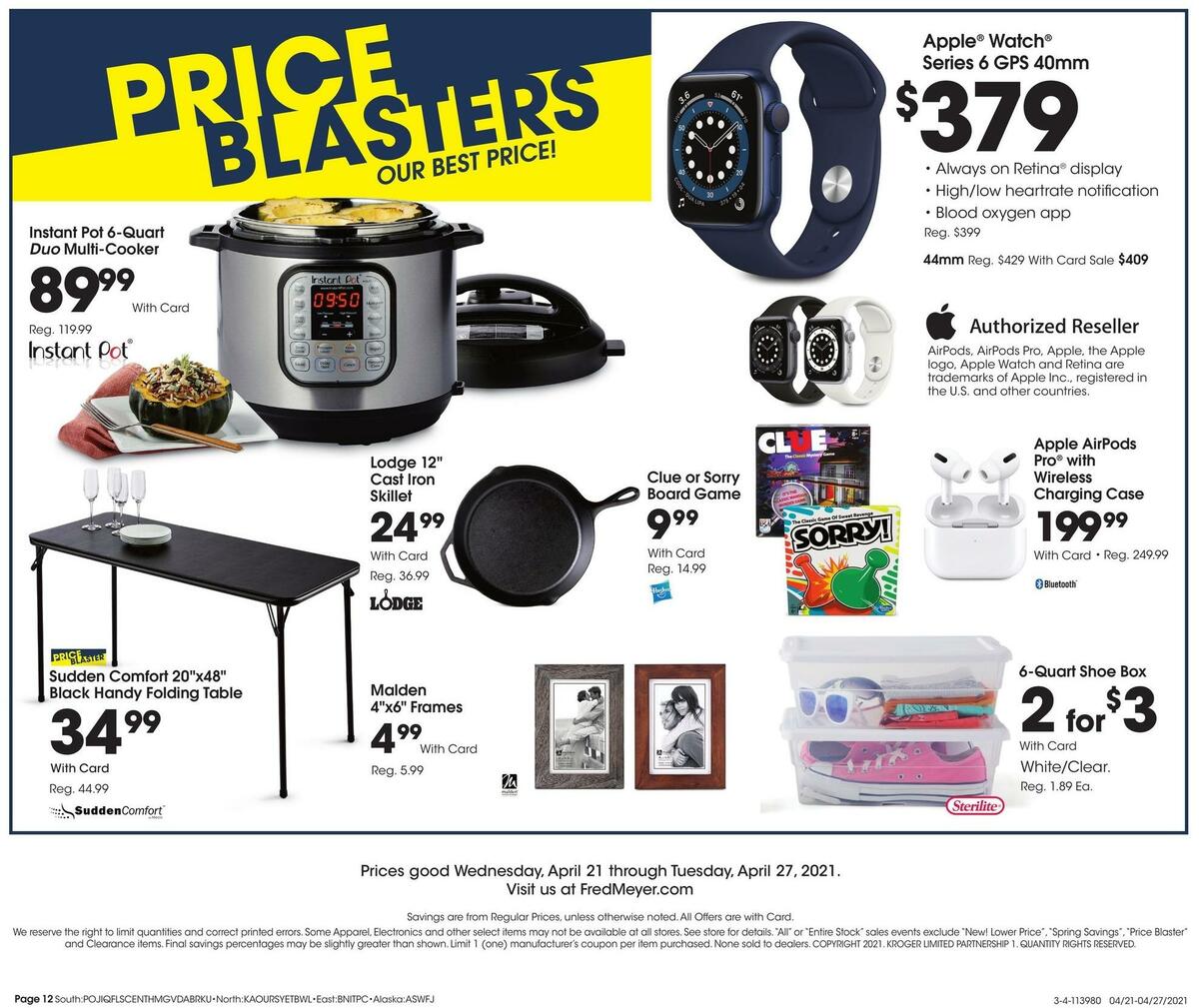 Fred Meyer General Merchandise Weekly Ad from April 21