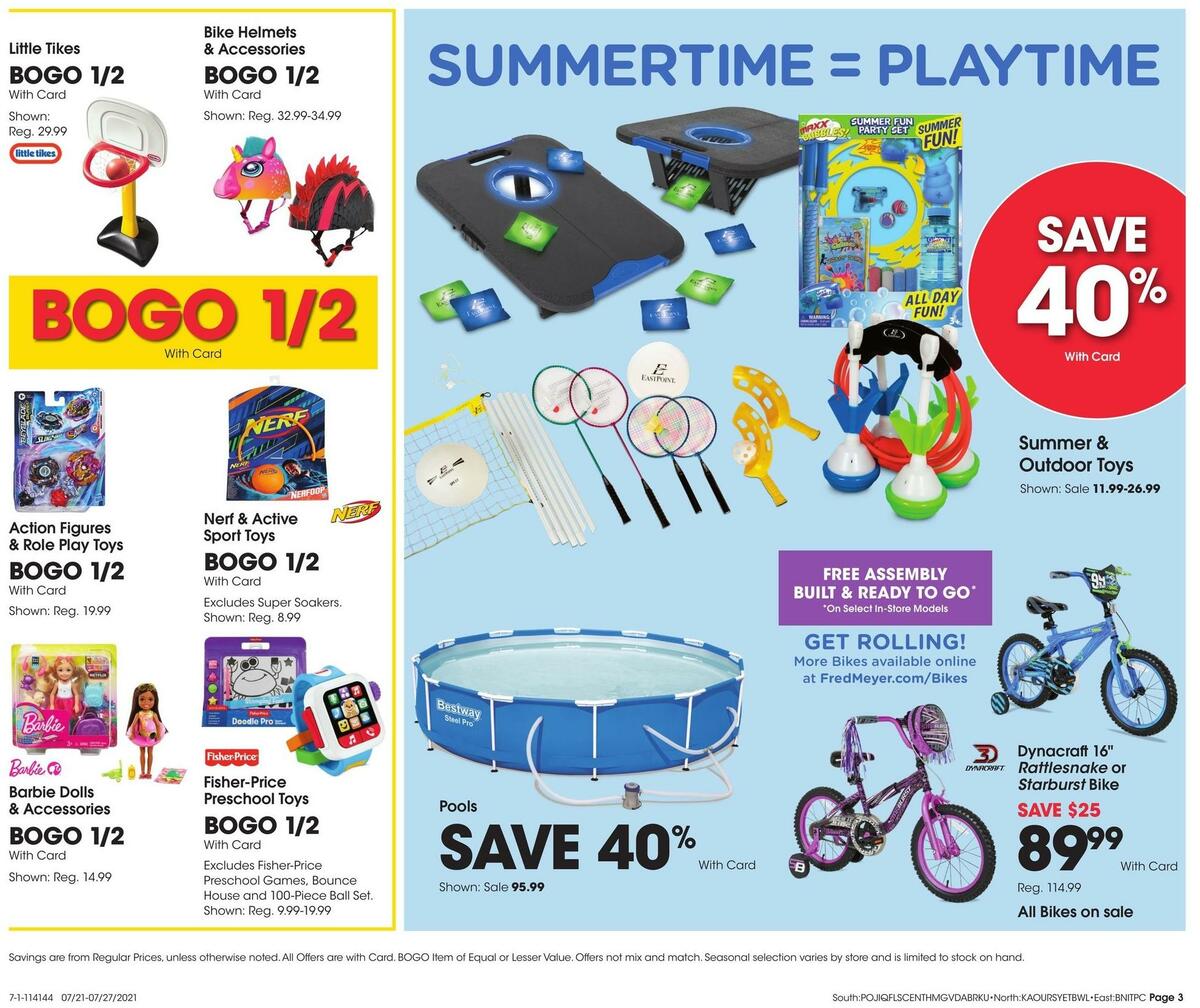 Fred Meyer General Merchandise Weekly Ad from July 21