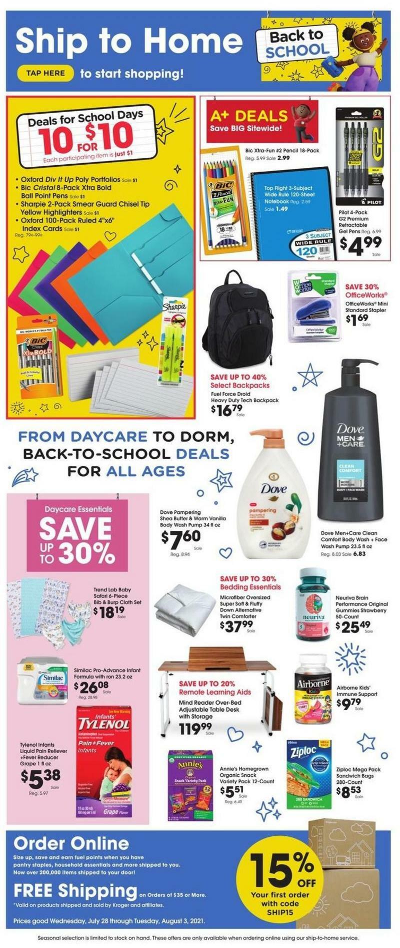 Fred Meyer Ship to Home Weekly Ad from July 28