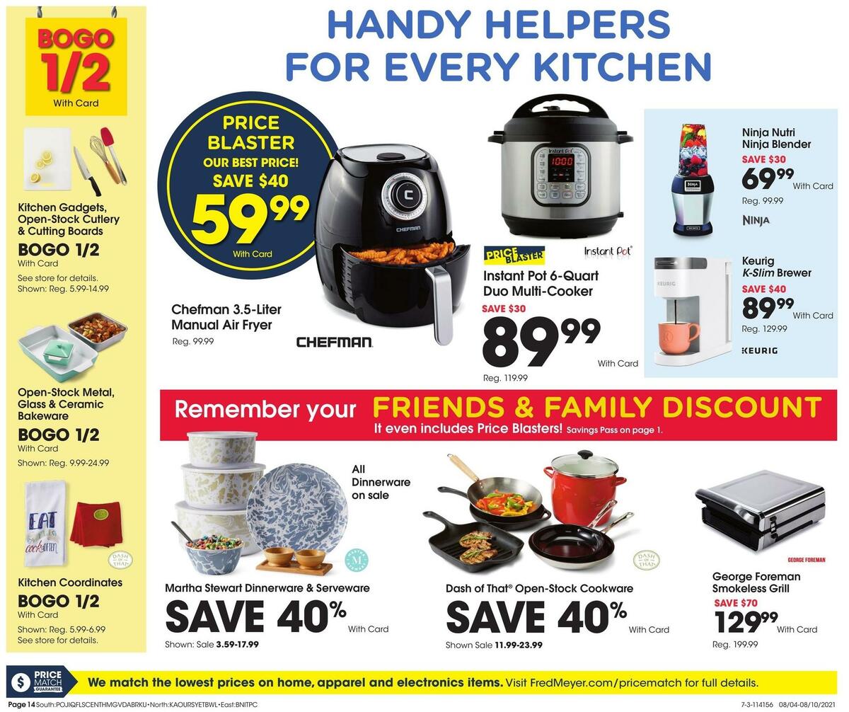 Fred Meyer General Merchandise Weekly Ad from August 4
