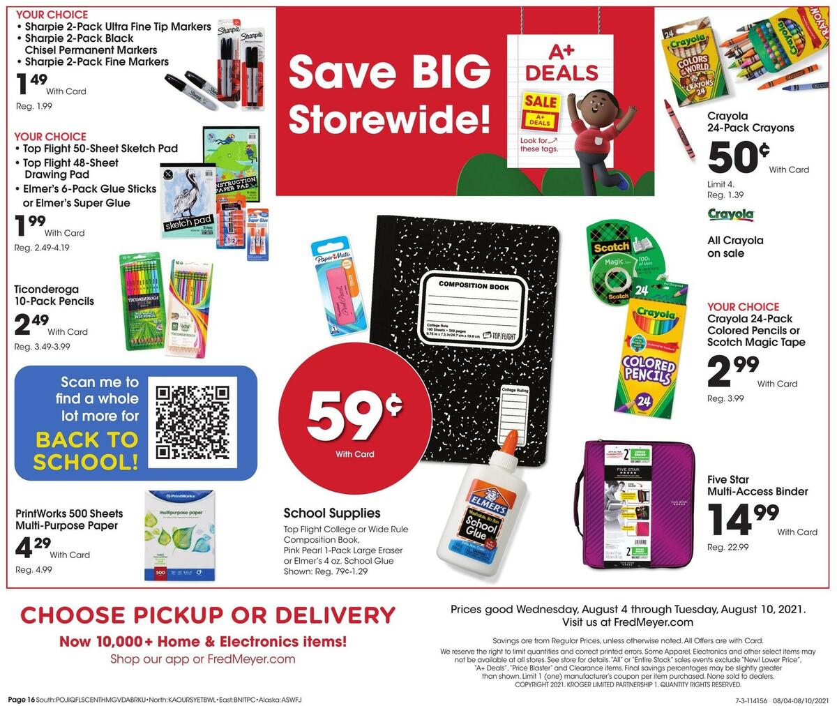 Fred Meyer General Merchandise Weekly Ad from August 4