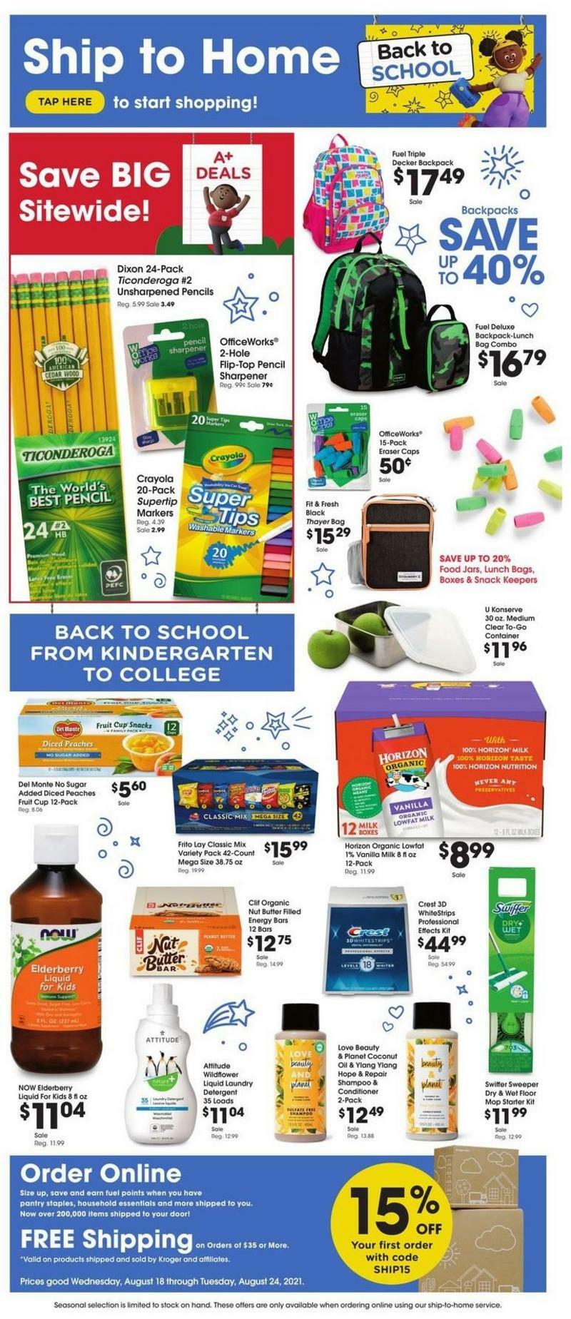 Fred Meyer Ship to Home Weekly Ad from August 18
