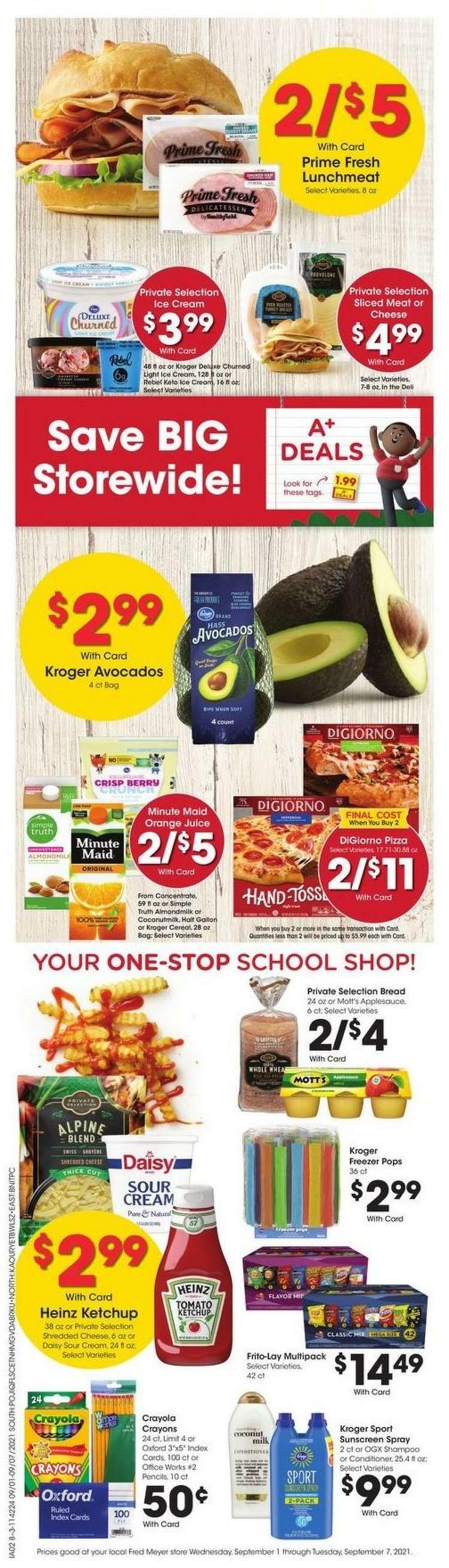 Fred Meyer Weekly Ad from September 1