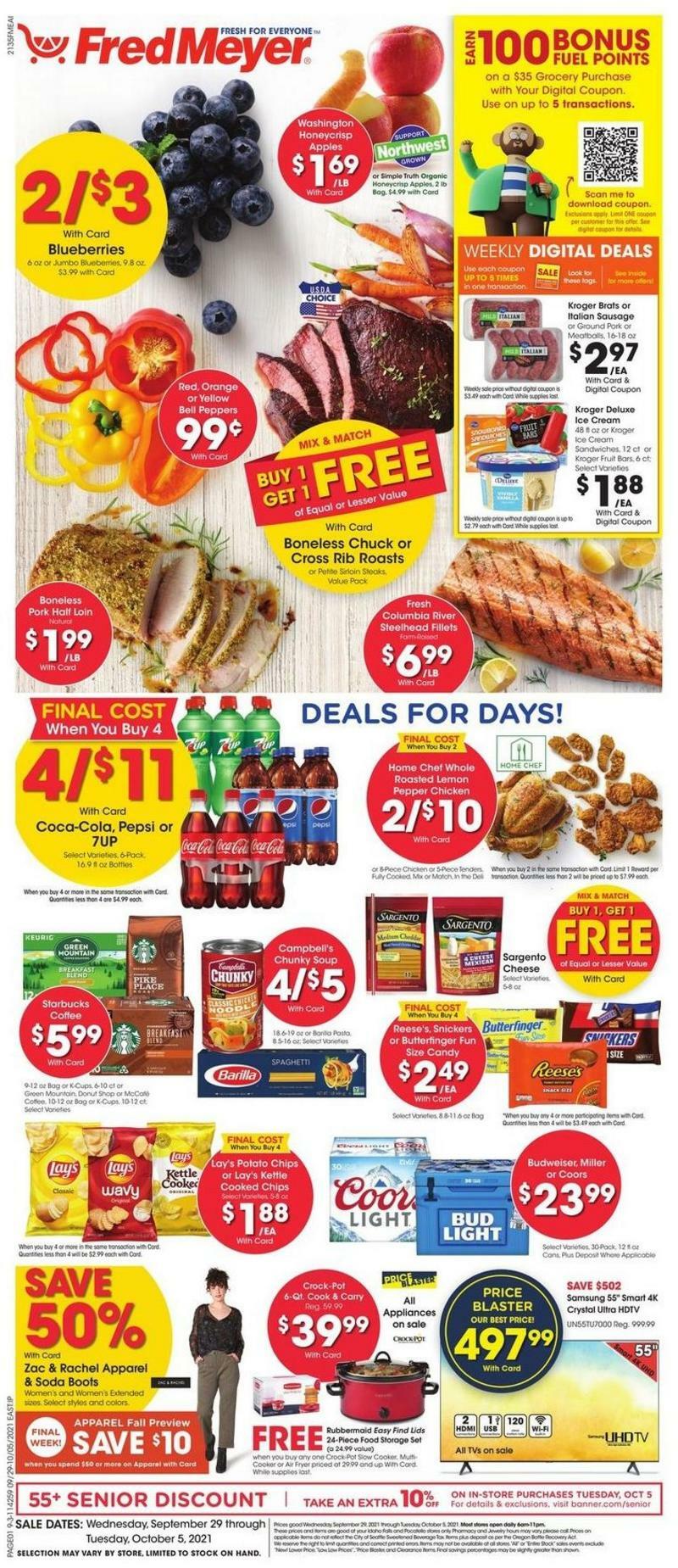 Fred Meyer Weekly Ad from September 29