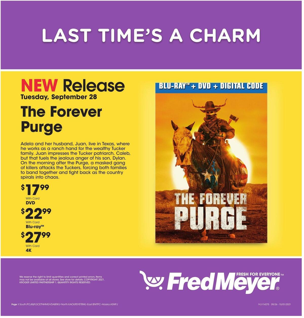 Fred Meyer New Release Weekly Ad from September 28
